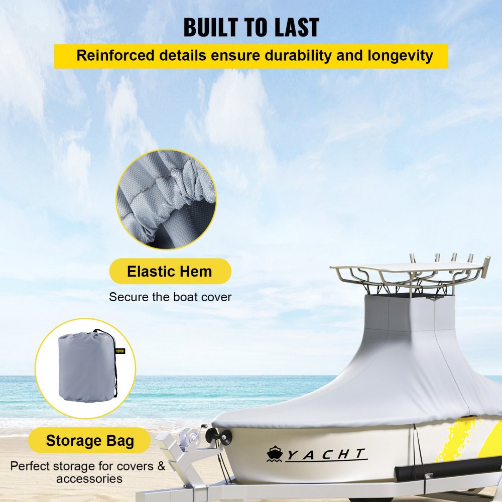 20-22 ft T-Top Boat Cover - Durable 600D Oxford Fabric for All-Weather Protection