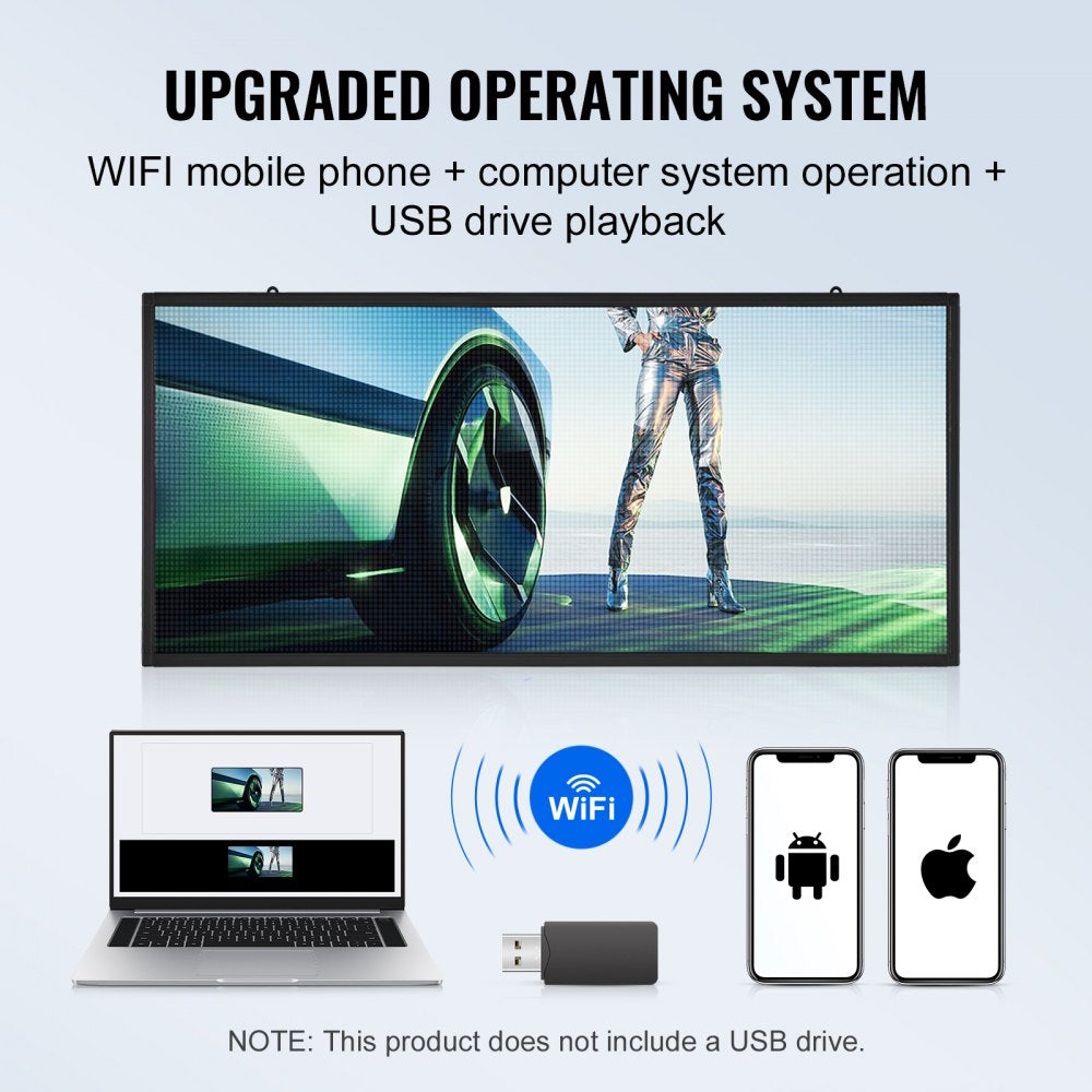 P5-64128RGB - Customizable 27"x14" LED Sign with WiFi & USB Control