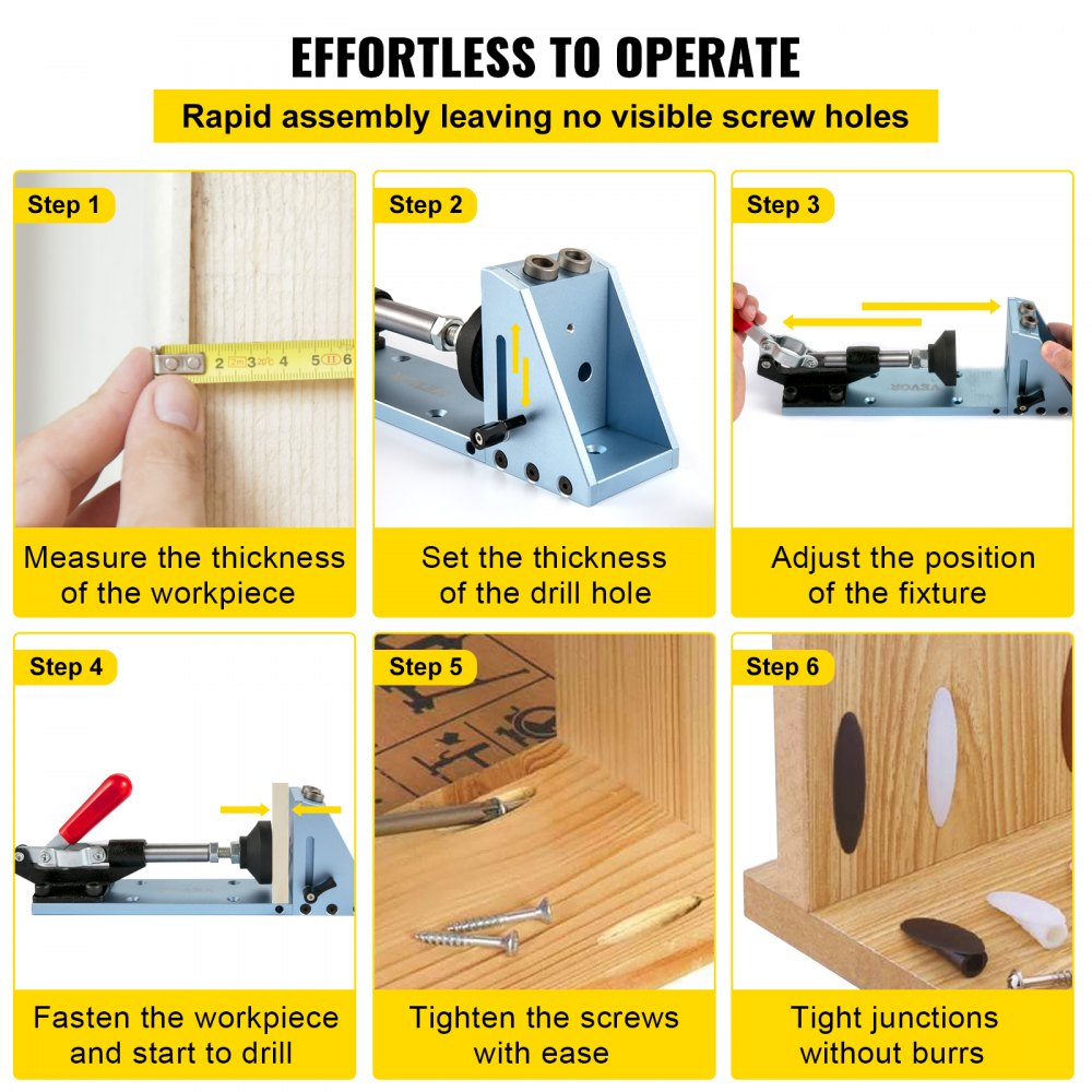 Pocket Hole Jig Set - Quick & Accurate Wood Joining Tool for All Skill Levels