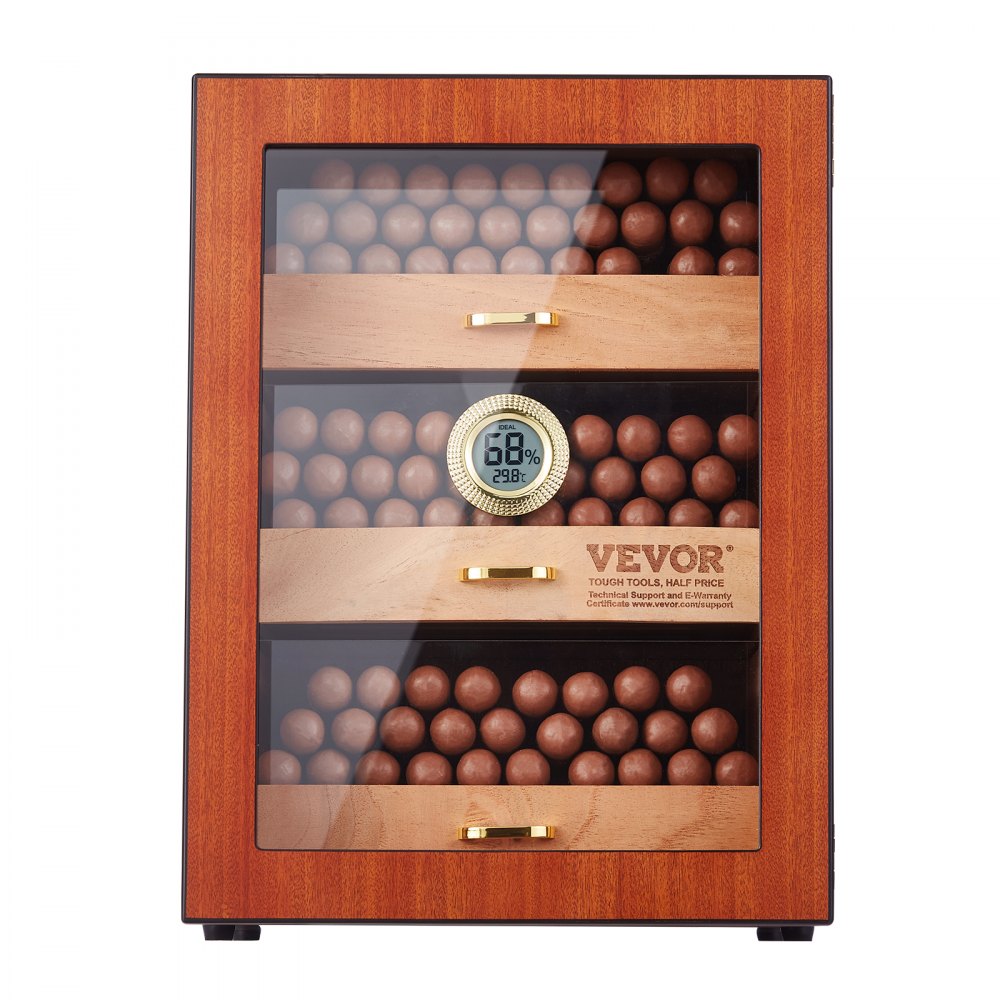HCAG150D - Premium Cedar Cigar Humidor Cabinet with Electronic Hygrometer