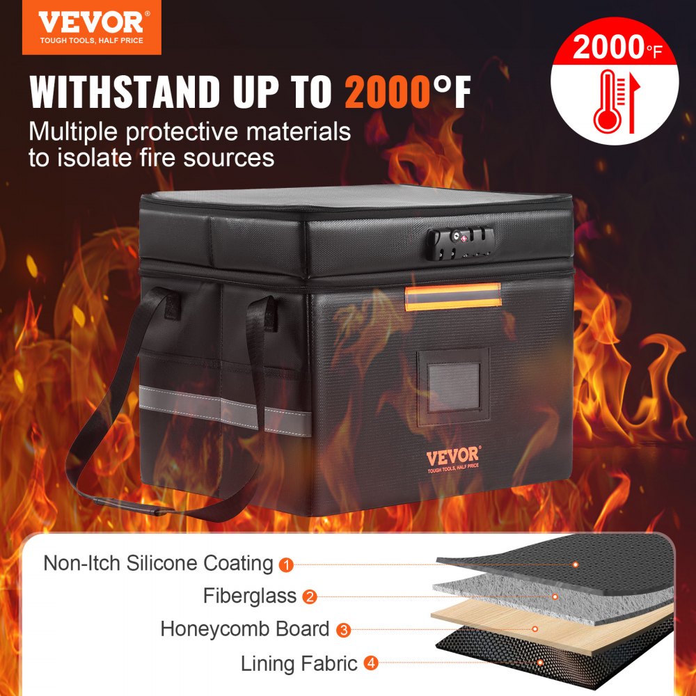 YX20230216-002 - Fireproof Document Box with Water-Resistant Surface & Lock