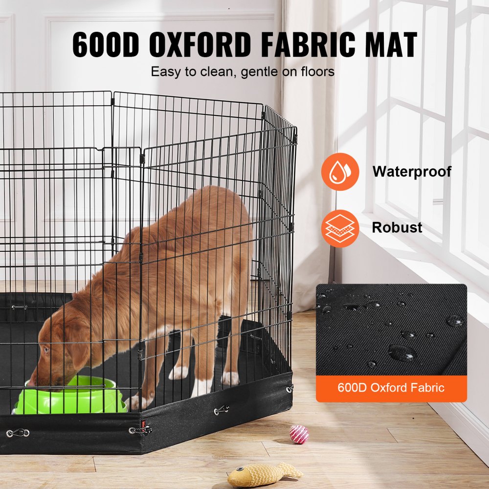 TT-PP1006M-F - 30" High Foldable Dog Playpen - 8 Panels, Indoor/Outdoor Use