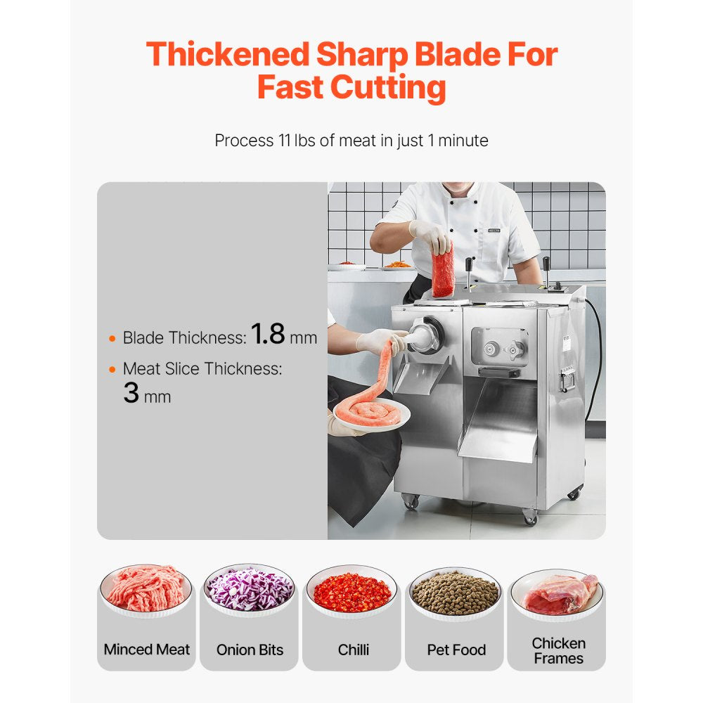 JQ-7F - High-Power Electric Meat Grinder & Slicer for Sausage Making