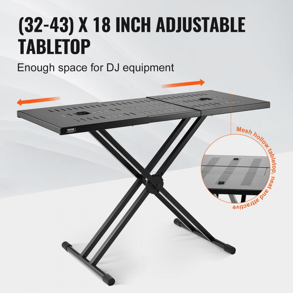 DJ-4 - Adjustable VEVOR DJ Table Stand, 32.28"x18.31", Durable Alloy Steel