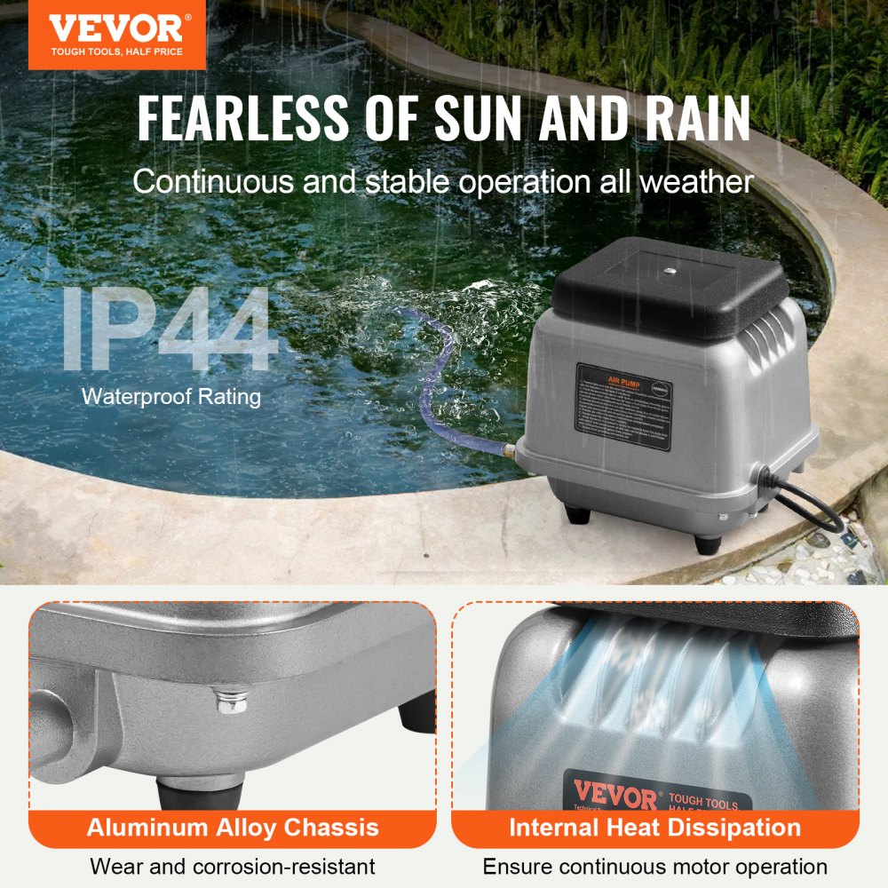 HJB-100 - Durable 90L/Min Air Pump for 10 FT Deep Ponds