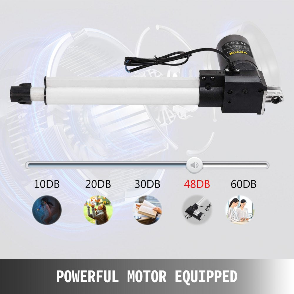 010891954738 - 6000N Heavy-Duty DC 12V Actuator with Limit Switches, IP44