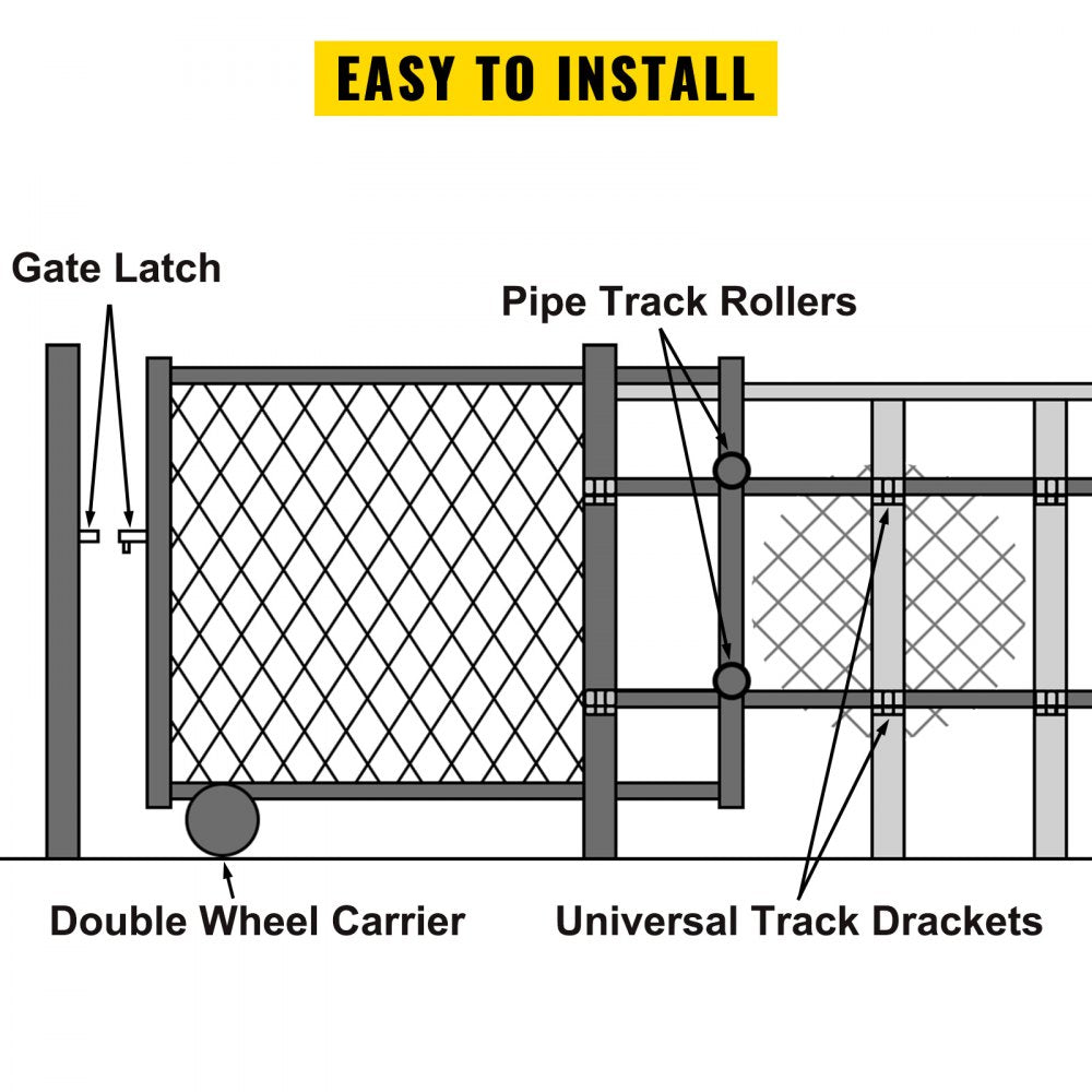 010654711369 - Premium Stainless Steel Rolling Gate Hardware Kit