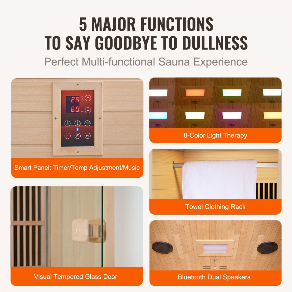 FRB-1E5 - Compact Far Infrared Sauna for One with Music and Lighting