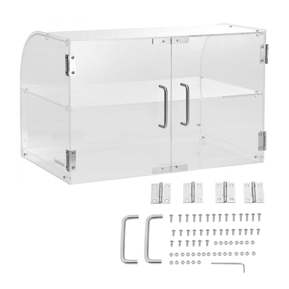 CX-03 - Durable 2-Tier PMMA Pastry Display Case for Baked Goods