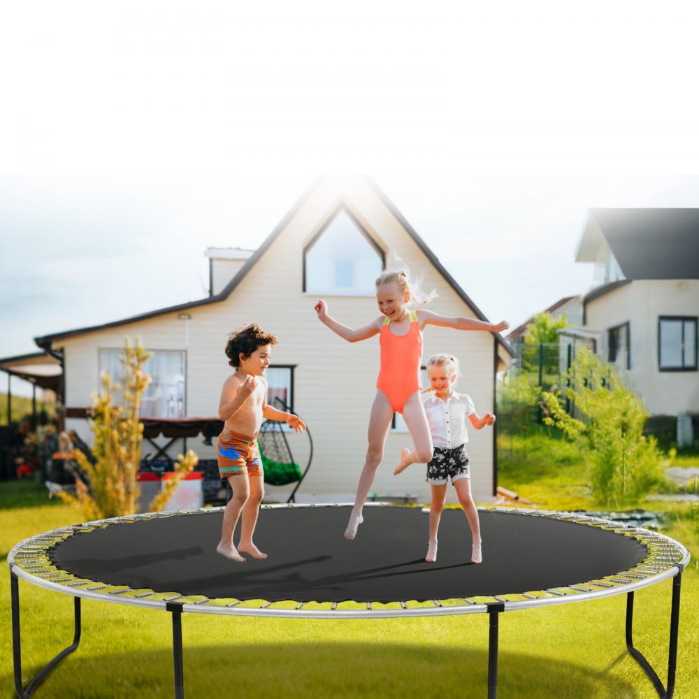 SDKC0628QYL42PO - 15ft Durable Trampoline Mat with 96 V-Rings, UV Protection