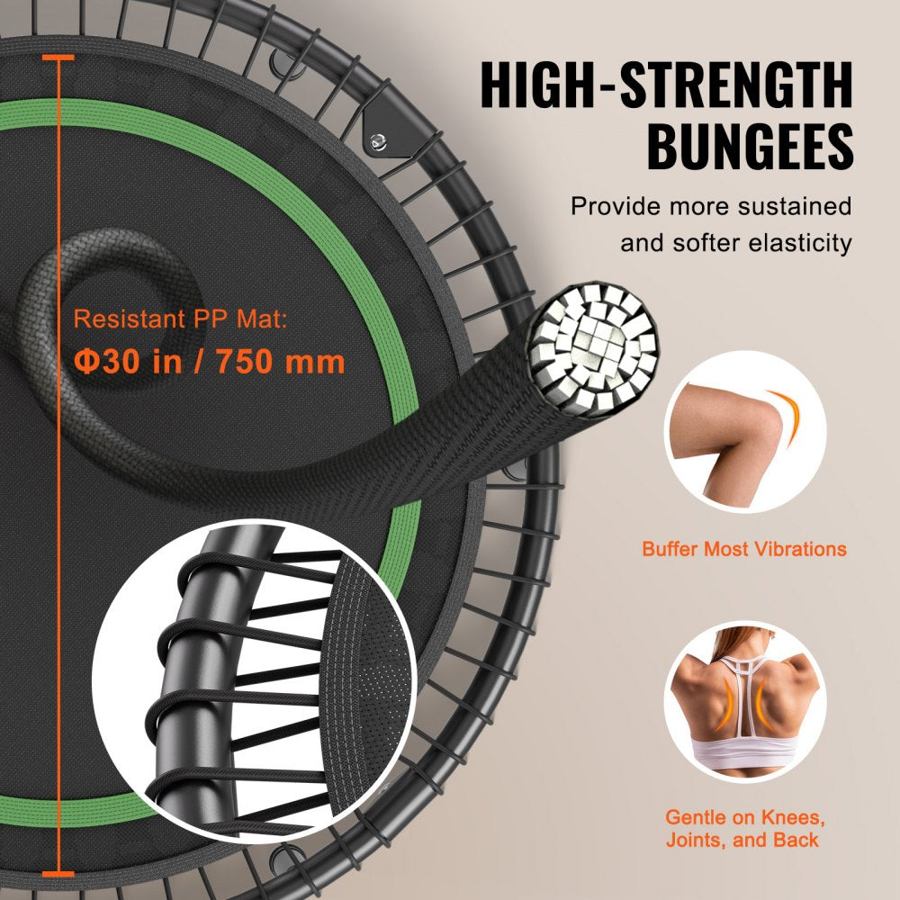 TX-B6232C-40in+C - 40" Foldable Mini Trampoline with Adjustable Handle for Adults