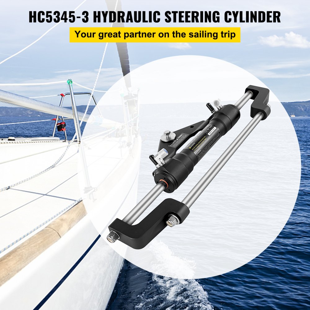 HC5345-3 Cylinder - 300HP Marine Steering Cylinder with Locking Valve