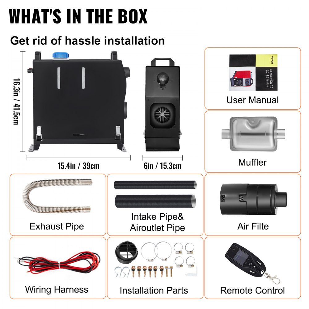 WF5001 - 8KW Diesel Air Heater with Remote Control for Vehicles