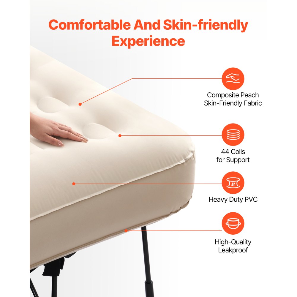 BF004 - Durable Inflatable Camping Bed with Built-in Pump, 2-Person Capacity