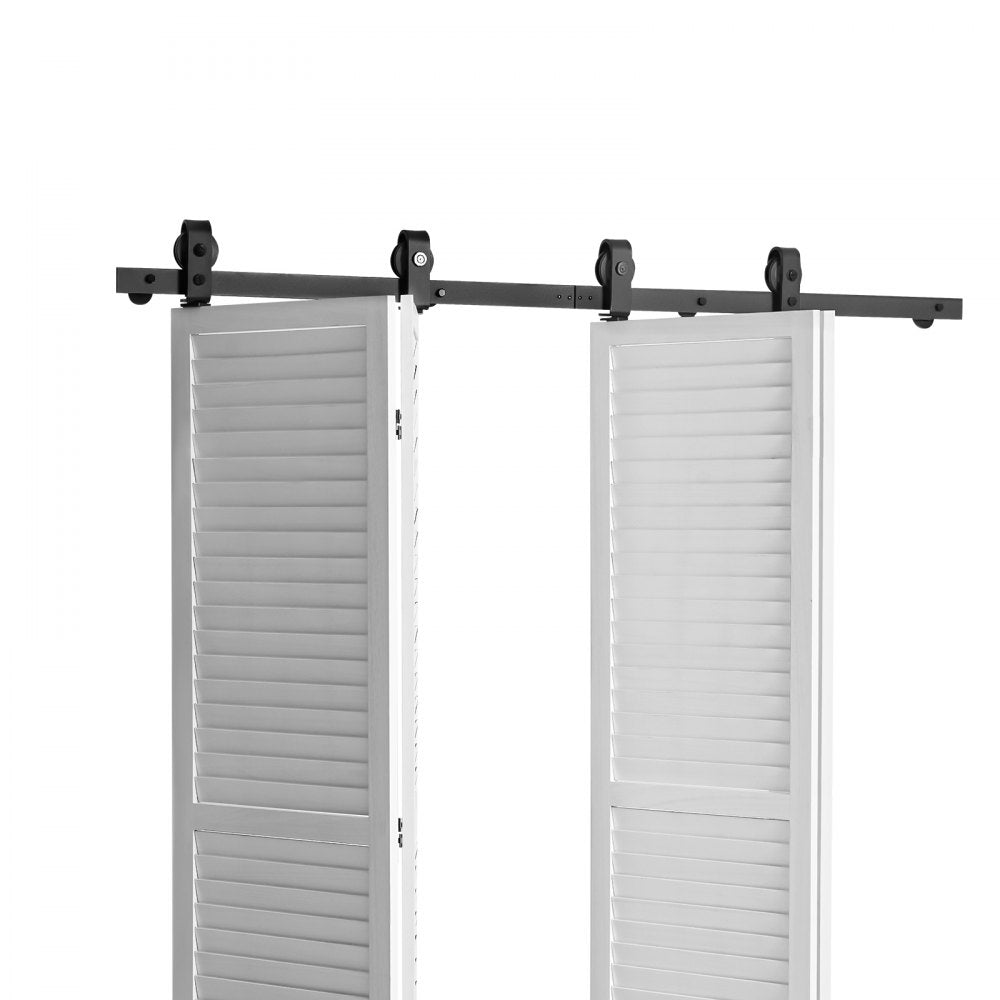 64IN-2D-4K - Durable 64" Bi-Folding Barn Door Hardware Kit for Heavy Doors