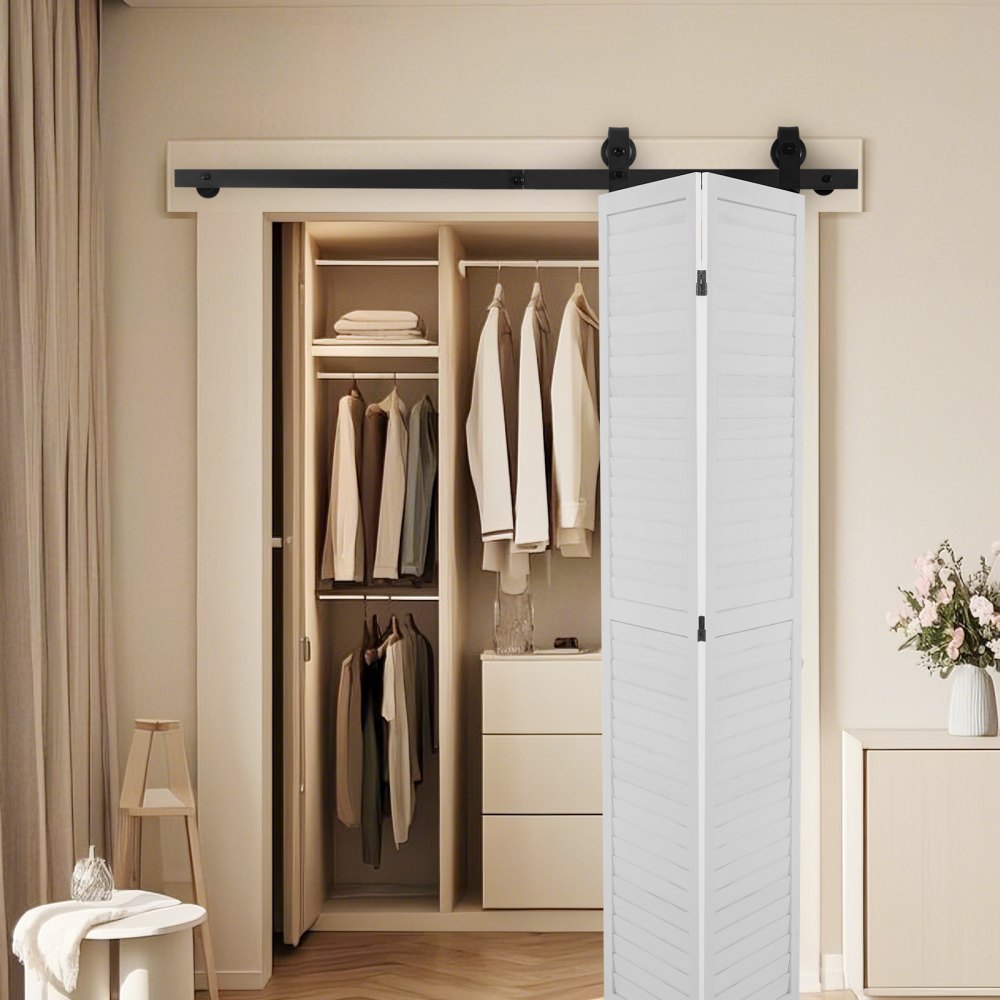 52IN-2D-3K - Heavy-Duty Bi-Fold Barn Door Hardware Track Kit for 24" Doors
