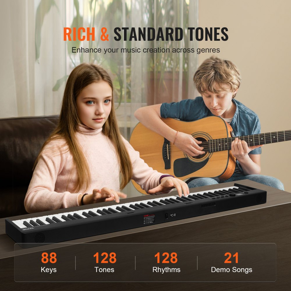 BX-20 - Ultra-Slim 88-Key Folding Piano with Bluetooth & MIDI, Black