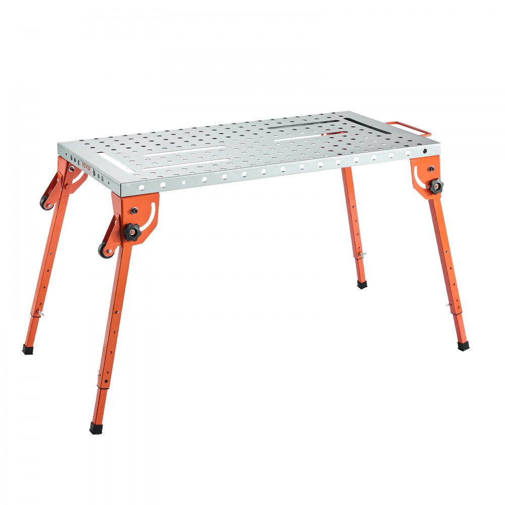 500lb - Foldable 44" x 21" Welding Table with Adjustable Height