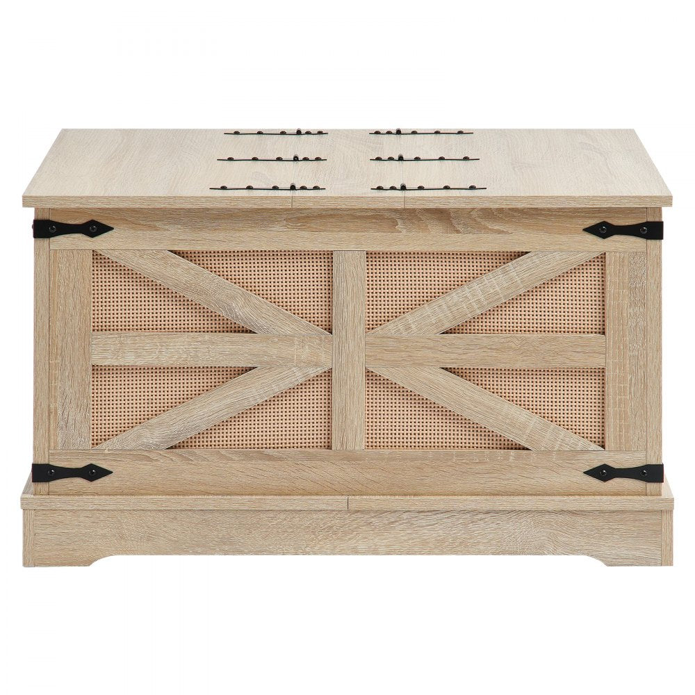 HYCT-MZBT-008 - Modern Dual Lift-Top Rattan Coffee Table with Storage