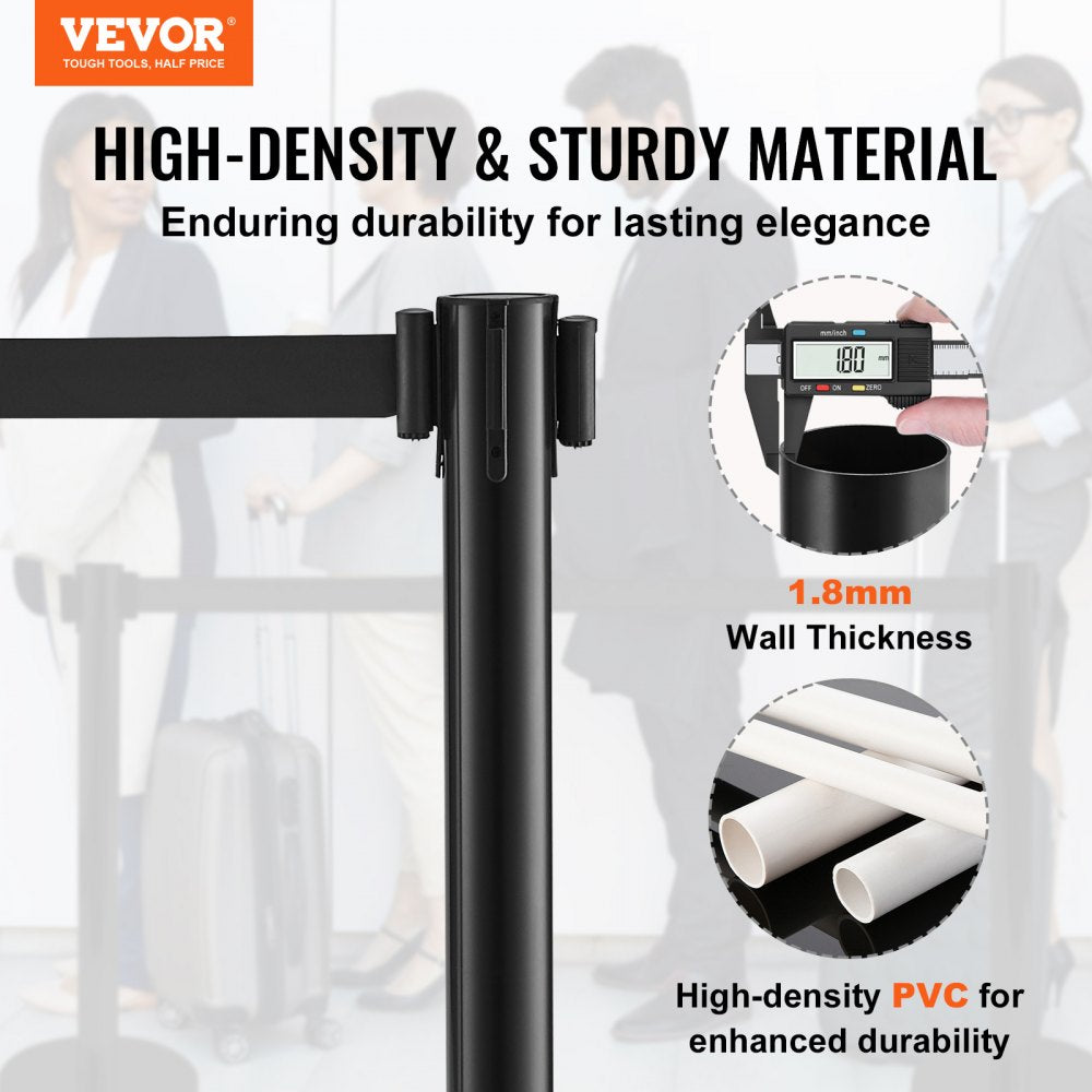 SL2MHGHD-8 - Durable PVC Stanchions with 6.5FT Retractable Belts for Crowd Control