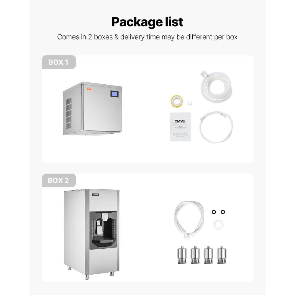 010699362176 - 550 lbs/Day VEVOR Ice Maker with 180 lbs Storage Capacity