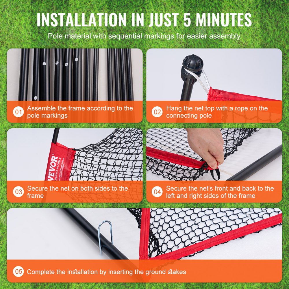 PDYGN001 - Durable 7.8ft Golf Practice Net for Indoor/Outdoor Use