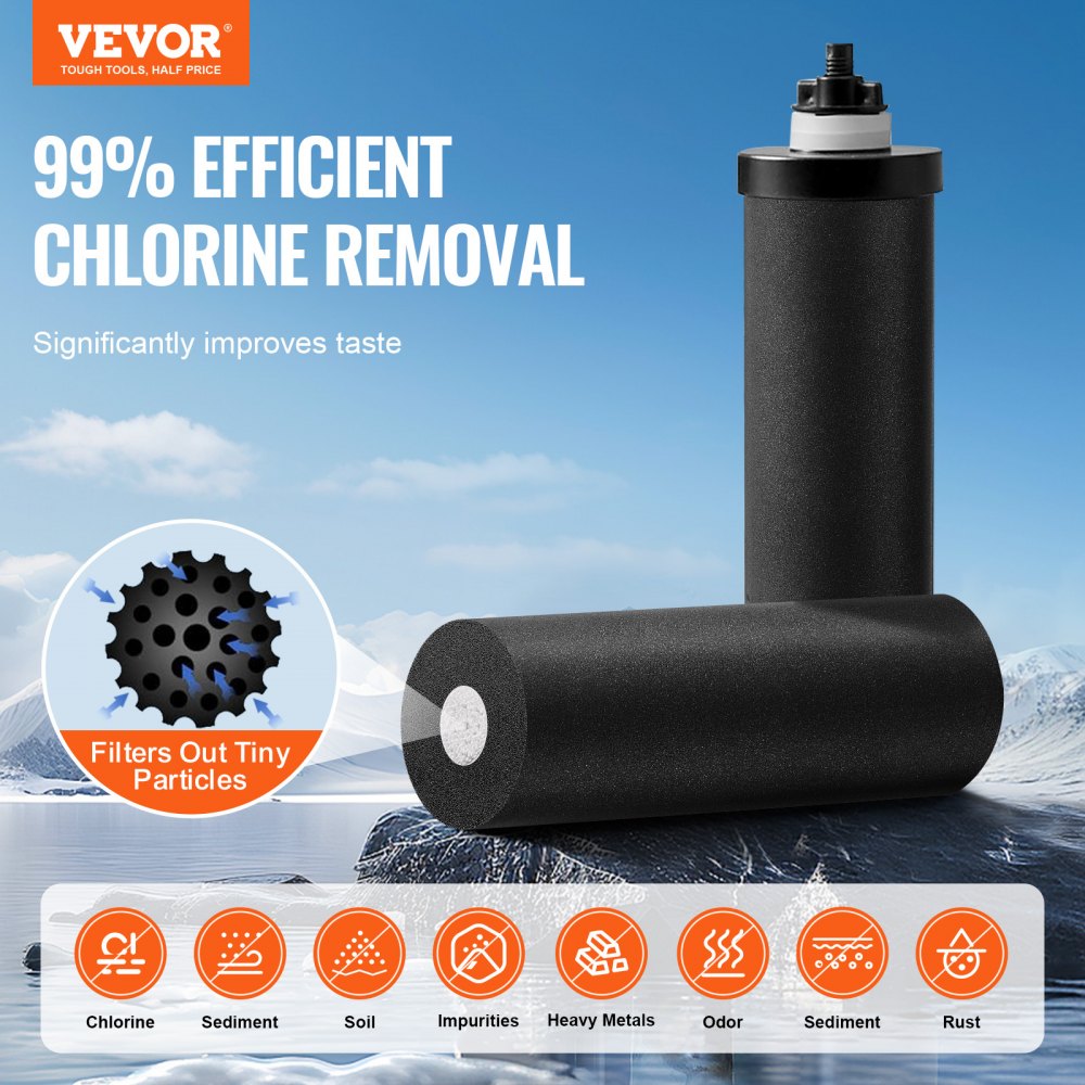 k8626 - Compact Gravity Water Filter System, Stainless Steel, Purifies 6000 Gallons