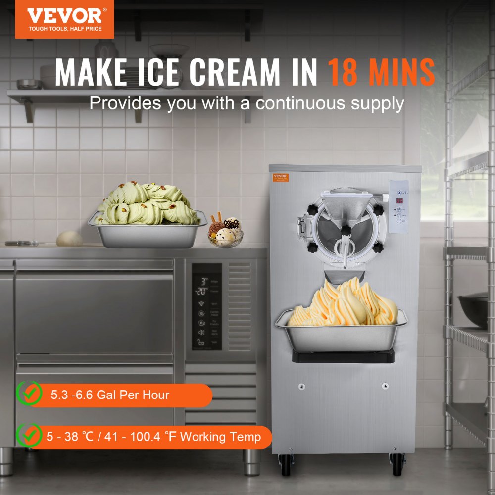 BY7225 - 8L VEVOR Ice Cream Machine with Rapid Cooling & Digital Control