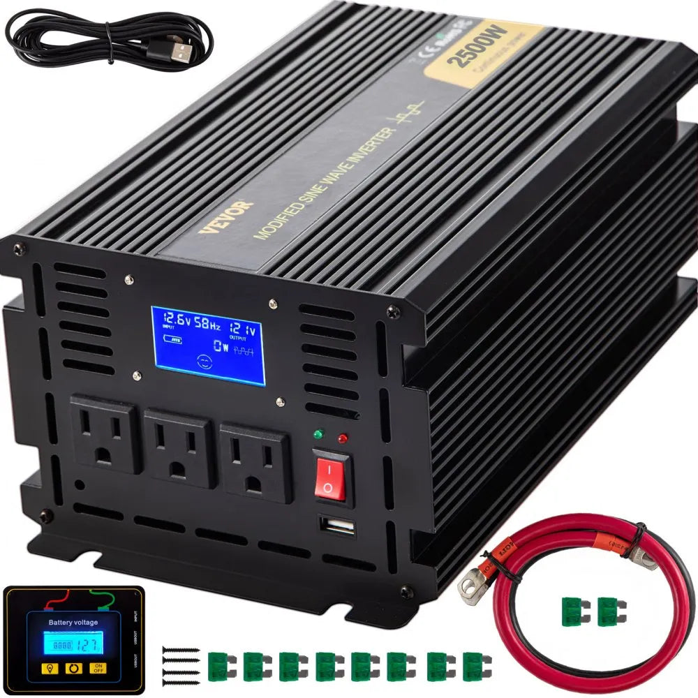 GYM-2500W - 2500W Power Inverter with LCD Display & Cooling Fan