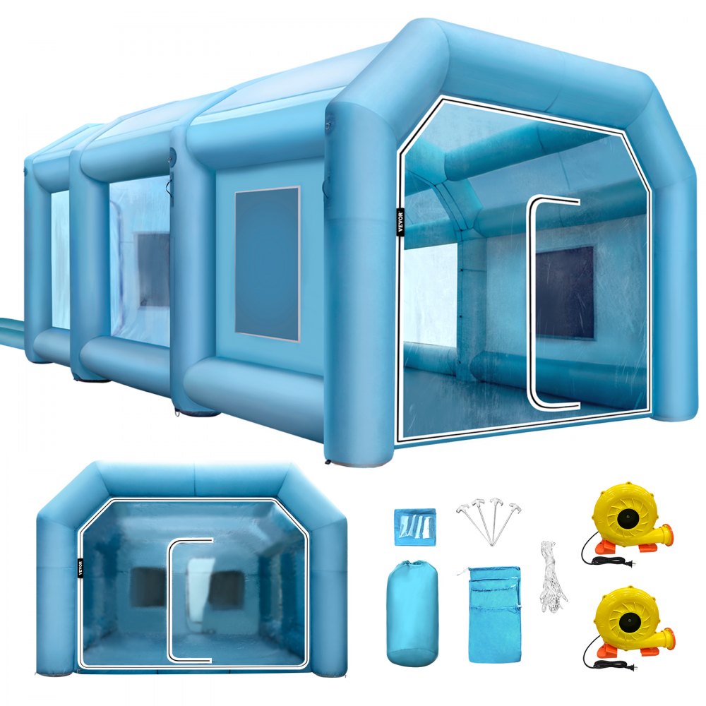 010751813974 - 20x13 Inflatable Paint Booth with Filtration & Blowers