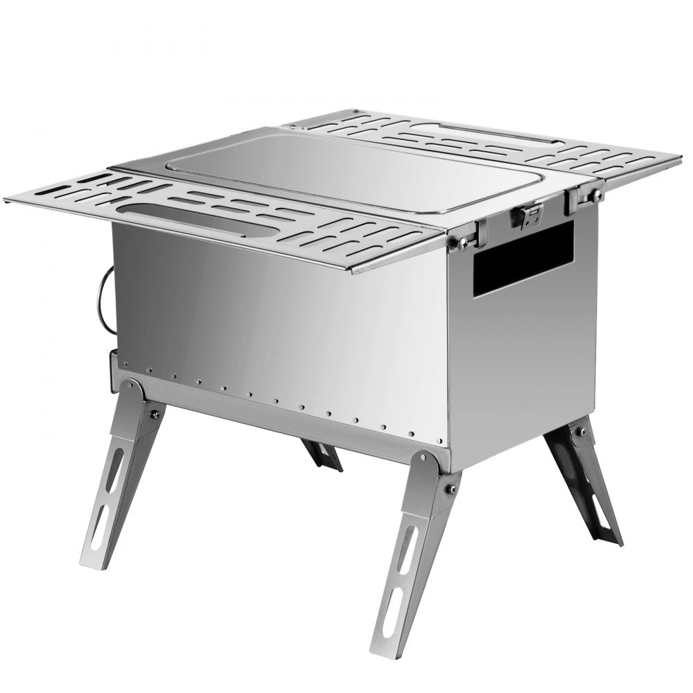 010788445013 - 90.6" Stainless Steel Outdoor Tent Stove with Chimney