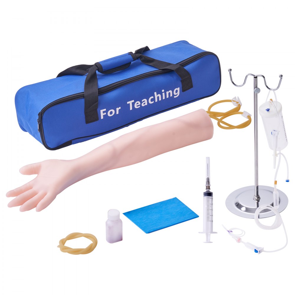 LD-HS3 - VEVOR Phlebotomy Kit with Realistic Arm & Adjustable Infusion Stand