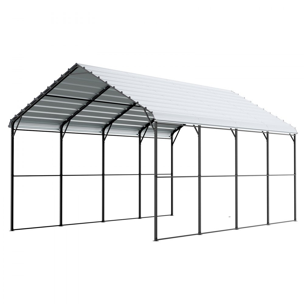 KD-TPQC-006-12x20ft - Durable 12' x 20' Steel Carport for Boats & Vehicles
