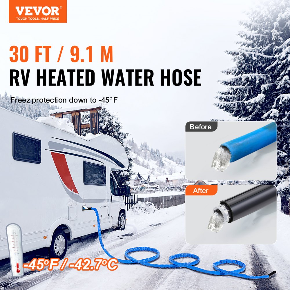 SRTHRV30-US - 30ft Heated Drinking Water Hose for RVs, Kink-Free & Durable