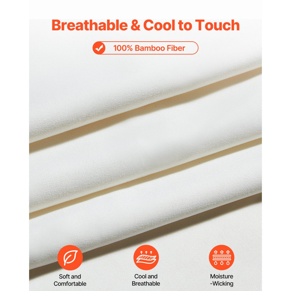 SYSH-BS01Q - 4-Piece Bamboo Queen Sheet Set, 16" Deep Pockets