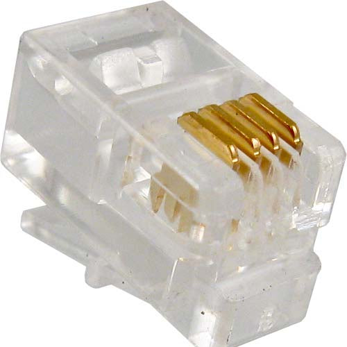 Vertical Cable 009-1024/44R-100 Cat 3 RJ22 Modular 4P 4C 50 Micro-inches Gold Plated (Pack of 100)