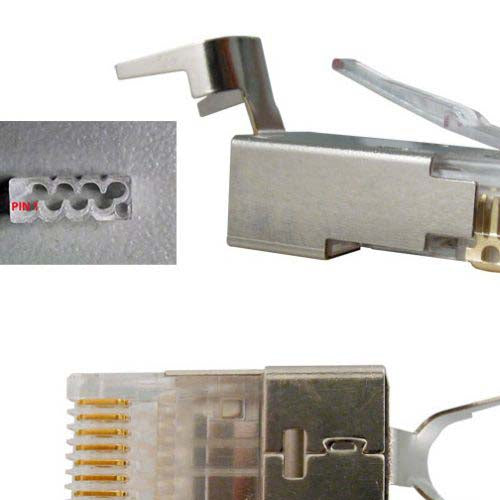 Vertical Cable 012-021-100 CAT6 / 6A Shielded RJ45 Gold Plated Modular Plug (Pack of 100)