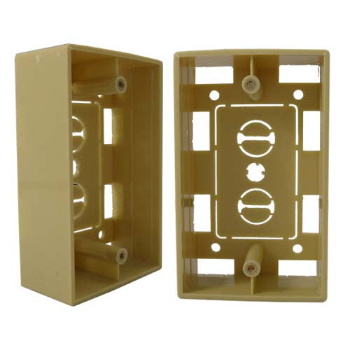 Vertical Cable 022-119IV 1-Gang Wall Plate Surface Mount Junction Box White