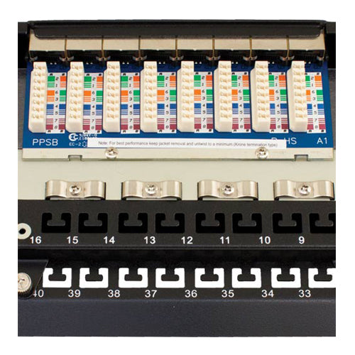 Vertical Cable 041-373/S/48 CAT5E Shielded 48 Port Krone Type 2U Patch Panel