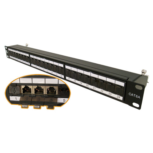 Vertical Cable 042-C6A/24 CAT6A Shielded 24 Port Krone Type 1U Patch Panel