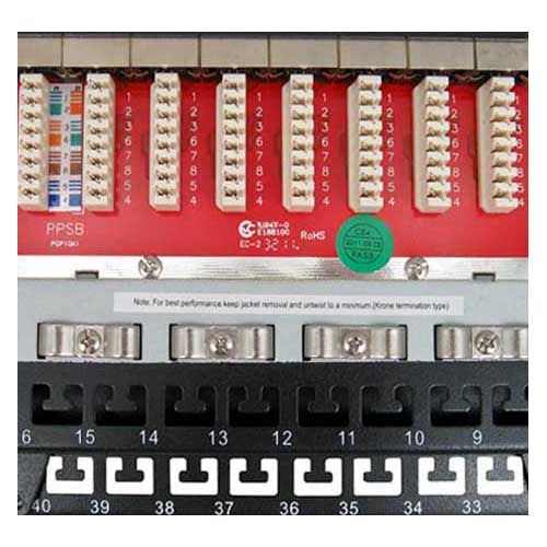 Vertical Cable 042-C6A/48 CAT6A Shielded 48 Port Krone Type 1U Patch Panel