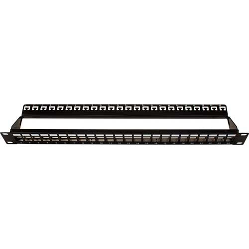 Vertical Cable 043-378/S/24/1U 24 Port Shielded Blank Patch Panel w/Ground Cable Black