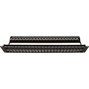 Vertical Cable 043-379/S/48/2U 48 Port Shielded Blank Patch Panel w/Ground Cable Black