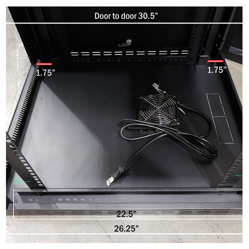 Vertical Cable 047-WHS-1570 15U Wall Mount Swing Out Enclosure Black