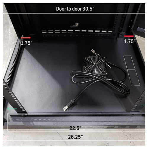 Vertical Cable 047-WHS-2070 20U Wall Mount Swing Out Enclosure Black