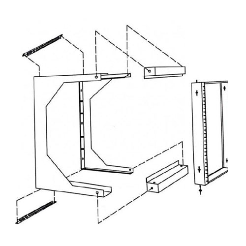Vertical Cable 047-WSG-1654 16U Wall Mount Open Frame Rack Black