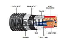 Teck 90 Armoured Power Control Composite 3 Power & 3 Control Conductors 600V XLPE/PVC/AIA/PVC - 12 AWG - 2 Power - 6 Bond Wire