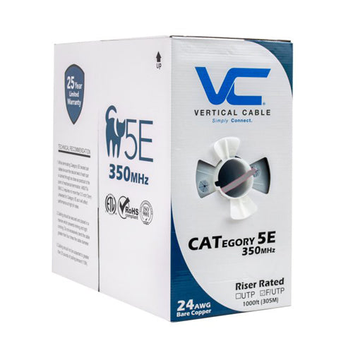 Vertical Cable 057-471/S/GY 24/8C Solid BC PVC Jacket CAT5E STP Cable Pull Box 1000FT Gray