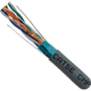 Vertical Cable 057-477/S/P/GY 24/8C Solid BC CU CAT5E STP Shielded Plenum Rated (CMP) Cable 1000ft Gray