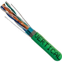 Vertical Cable 057-483/S/P/GR 24/8C Solid BC CU CAT5E Shielded F/UTP Plenum Rated (CMP) Cable 1000ft Green